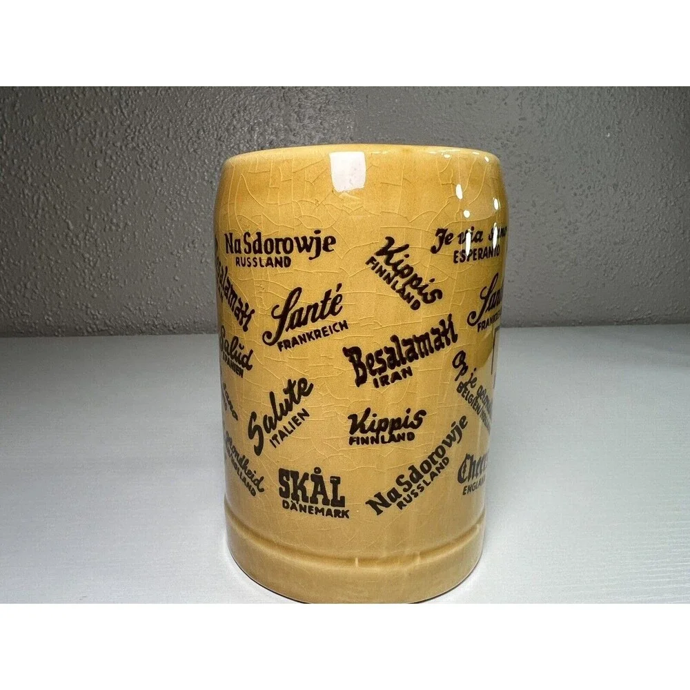 Vintage STAFFEL LIMBURG Echt Dom-Ceramic Beer Mug Cheers Prost Salud Salute